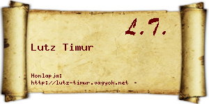 Lutz Timur névjegykártya